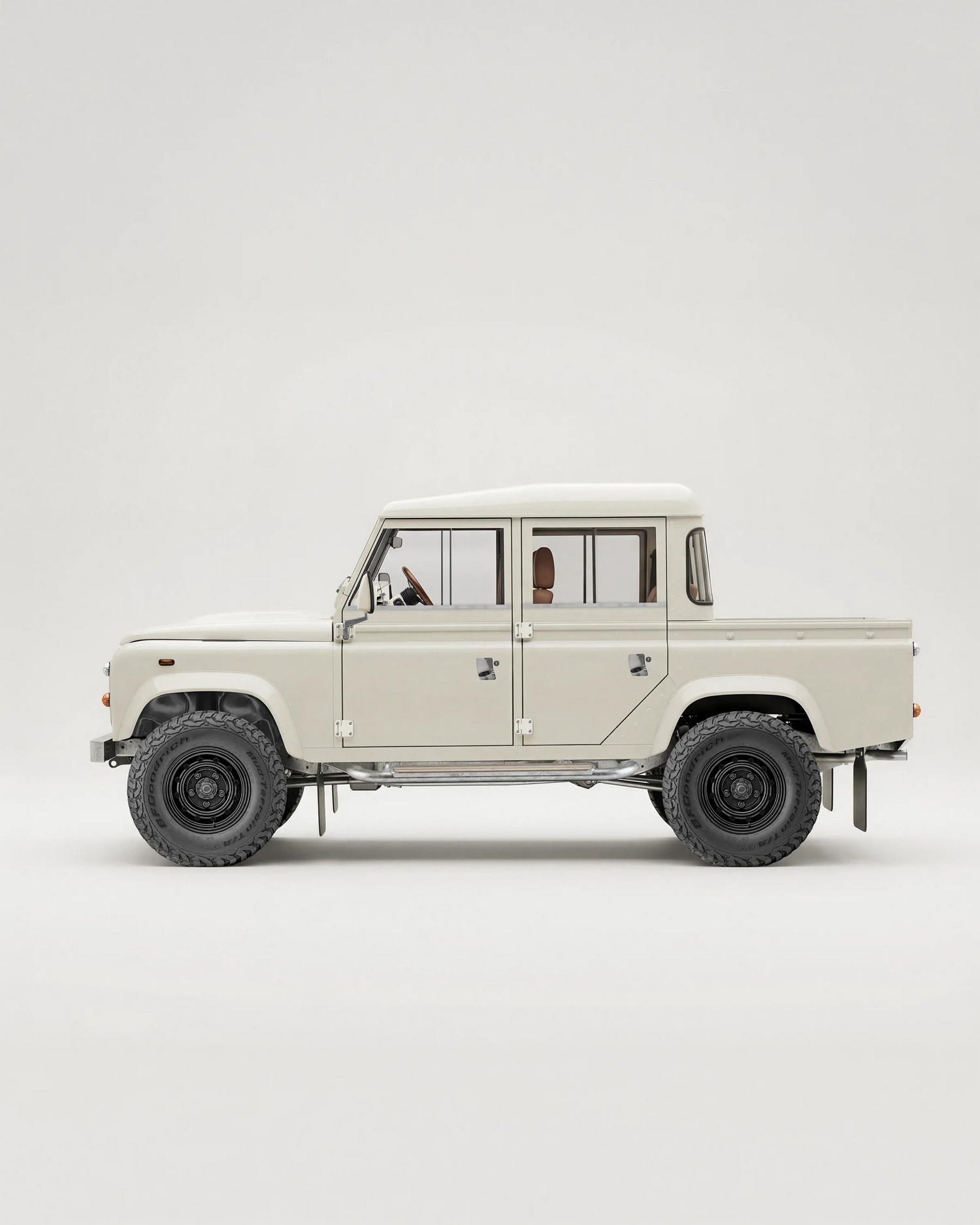 OFF WHITE DEFENDER 110 CREW CAB RESTORATION  — AVAILABLE FOR RESERVATION